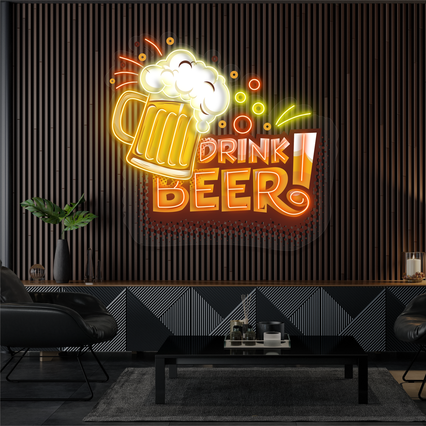 Enseigne néon LED décorative « Drink Beer »