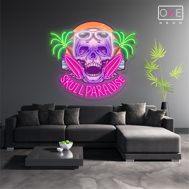 Enseigne néon LED "Skull Paradise"