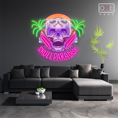 Enseigne néon LED "Skull Paradise"