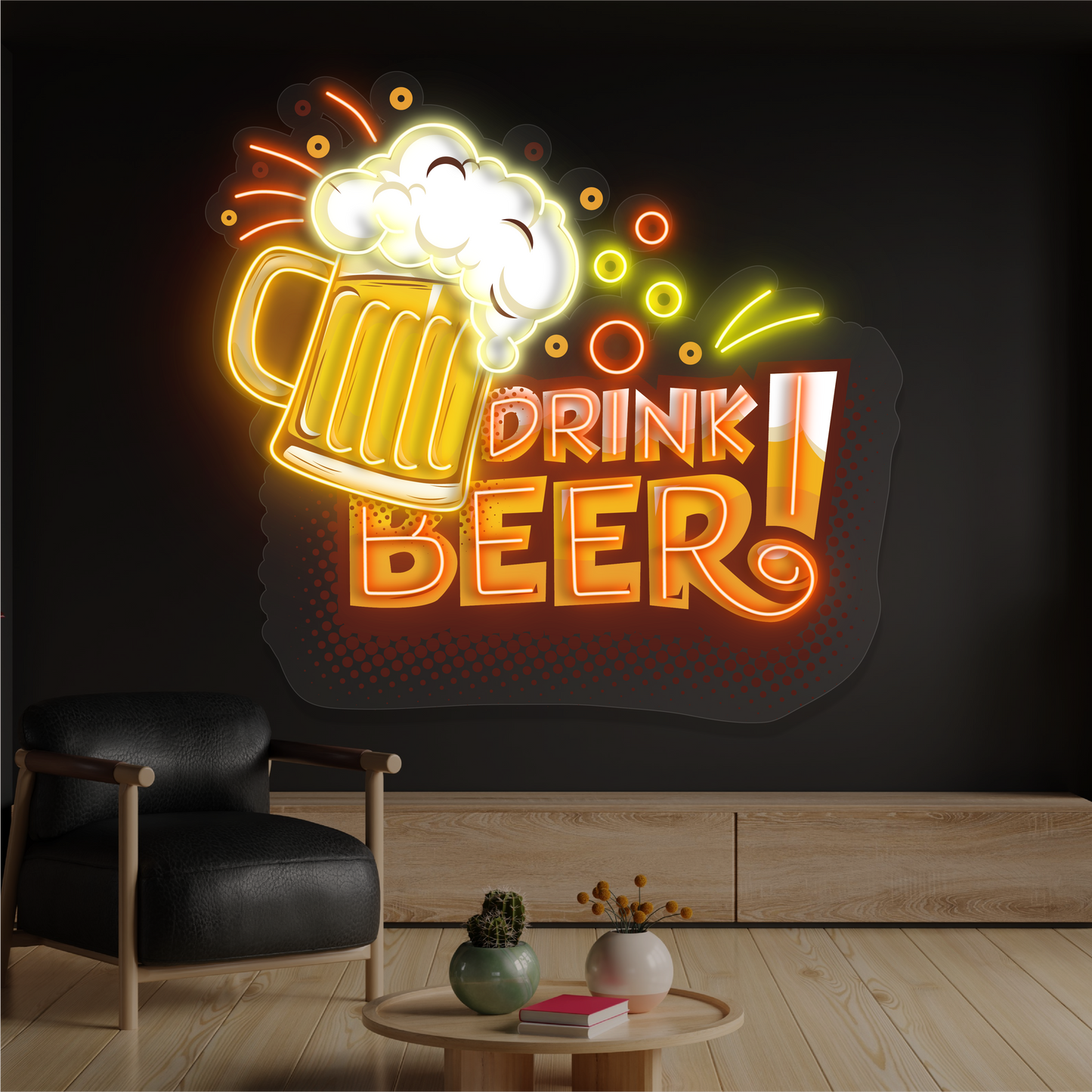 Enseigne néon LED décorative « Drink Beer »