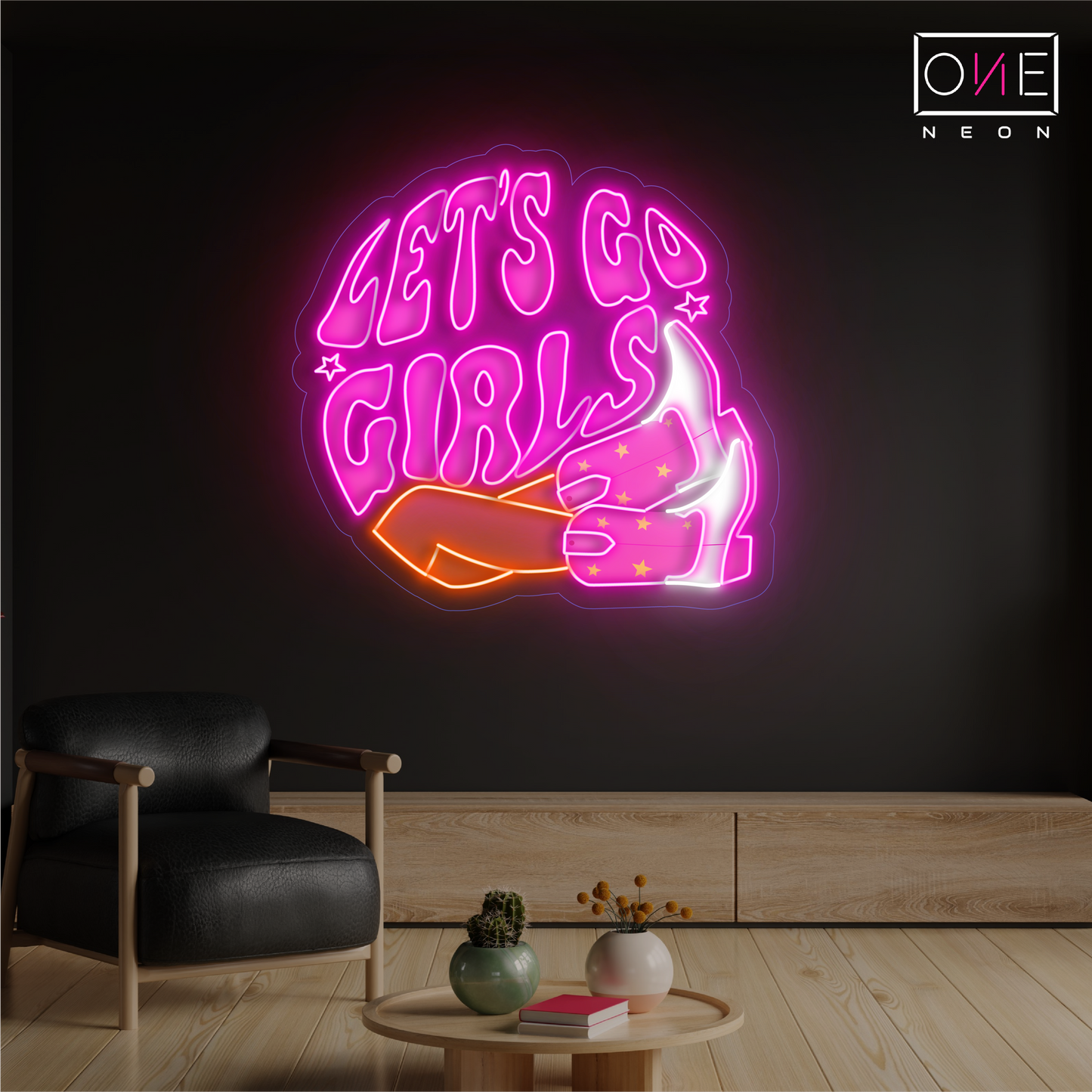 Enseigne néon LED "Let's Go Girls"