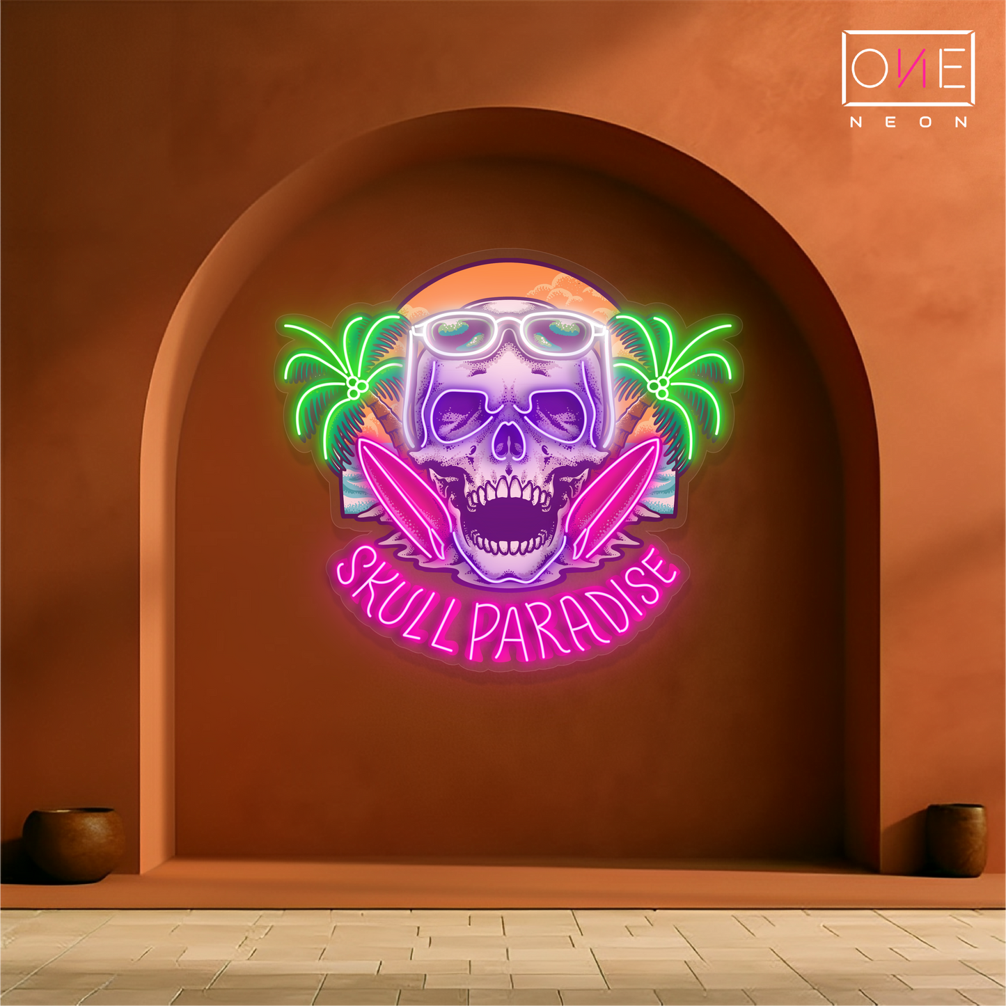 Enseigne néon LED "Skull Paradise"