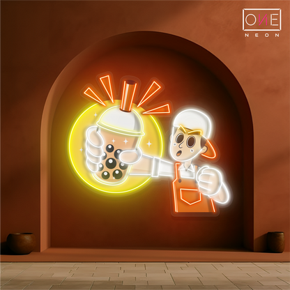 Enseigne néon LED Boba Sip & Shine