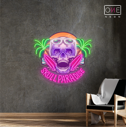Enseigne néon LED "Skull Paradise"