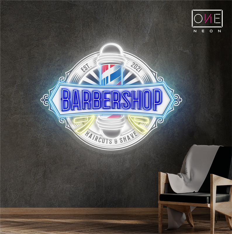 Enseigne Néon LED "Pole Barbershop Artwork"