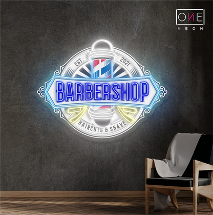 Enseigne Néon LED "Pole Barbershop Artwork"
