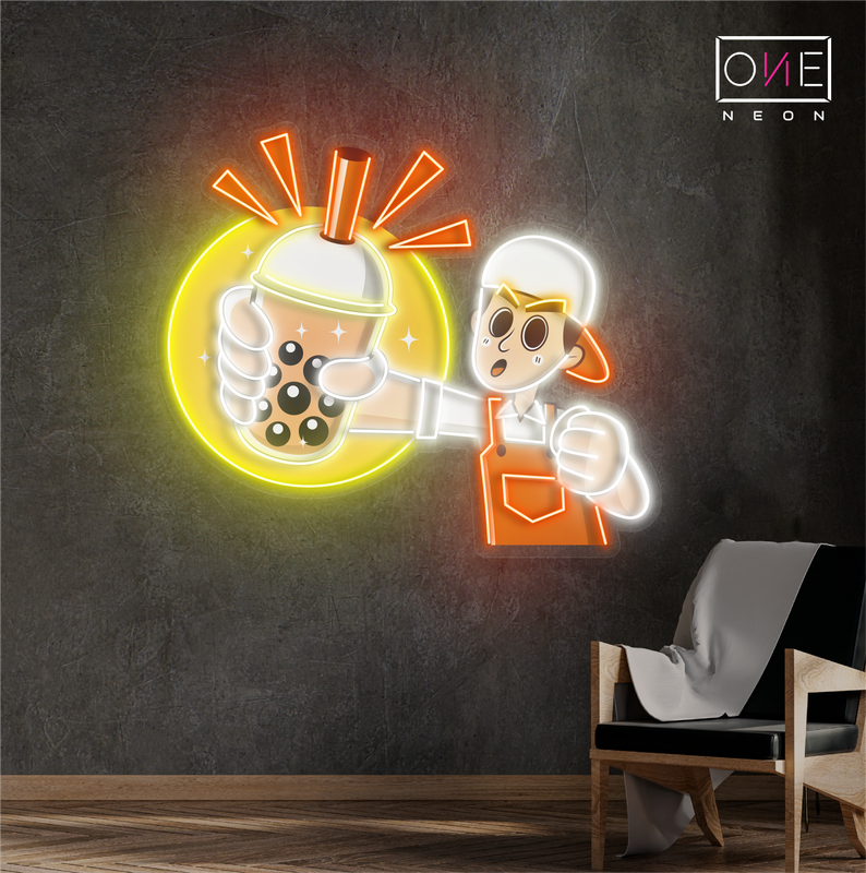 Enseigne néon LED Boba Sip & Shine