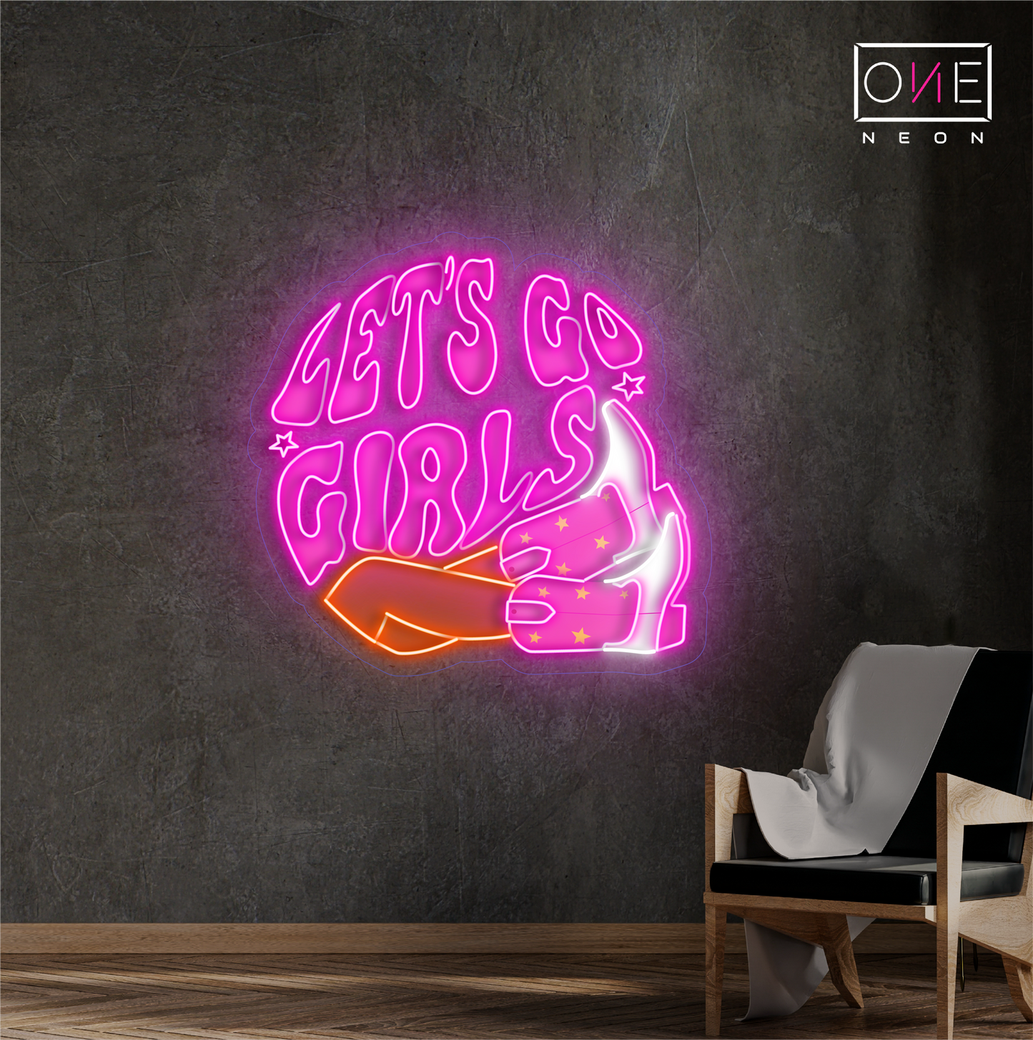 Enseigne néon LED "Let's Go Girls"