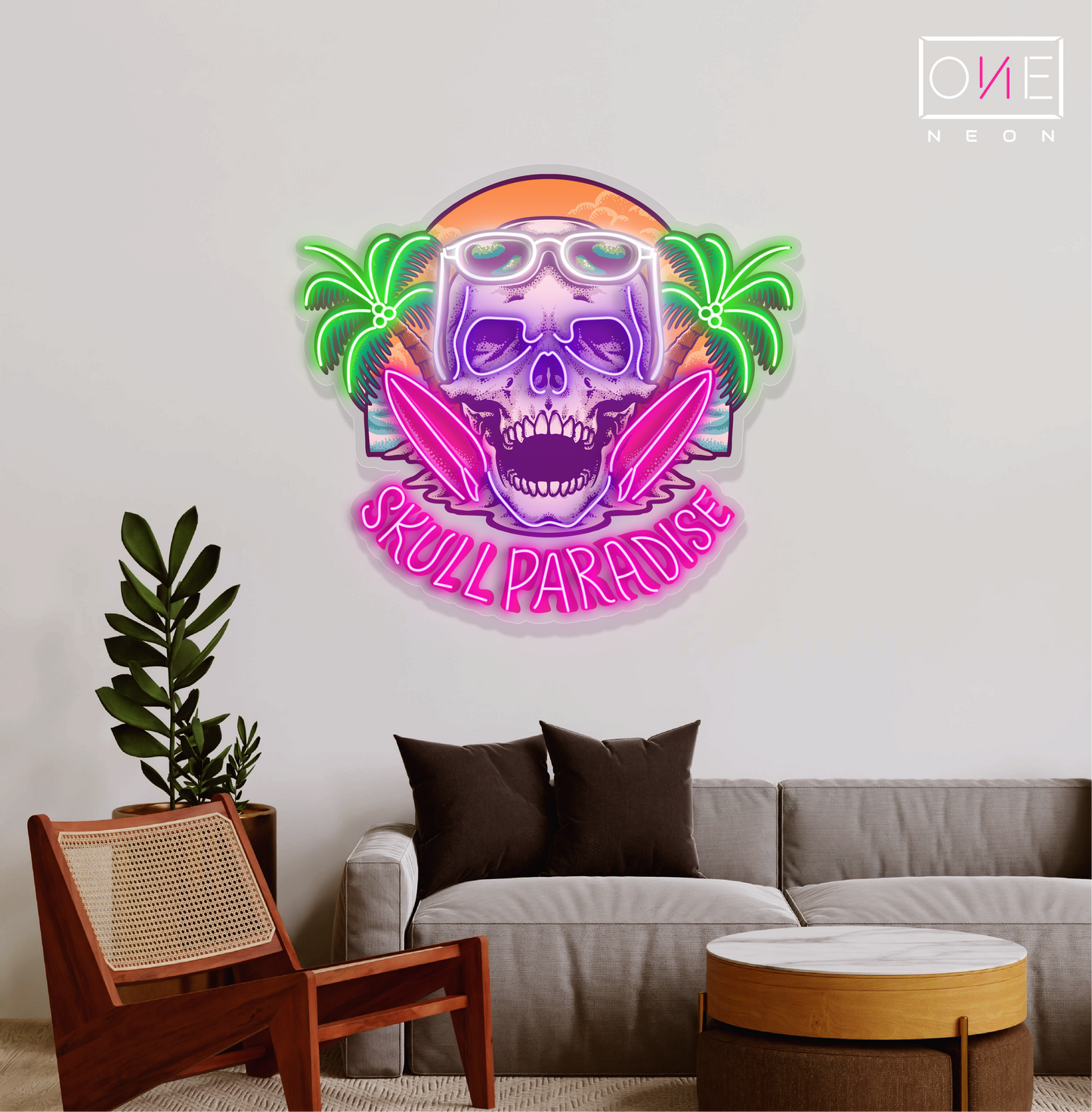 Enseigne néon LED "Skull Paradise"