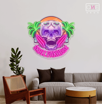 Enseigne néon LED "Skull Paradise"