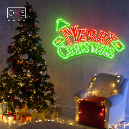 Enseigne néon LED décorative Joyeuses Fêtes de Noël