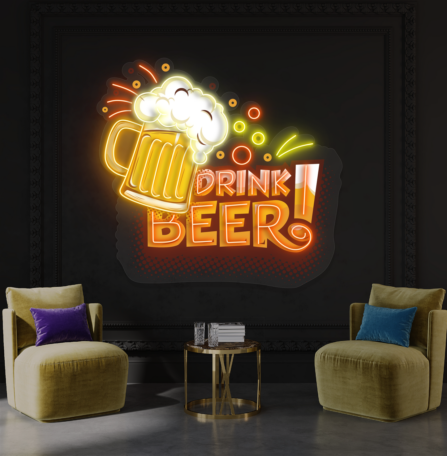 Enseigne néon LED décorative « Drink Beer »