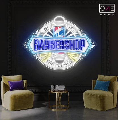 Enseigne Néon LED "Pole Barbershop Artwork"