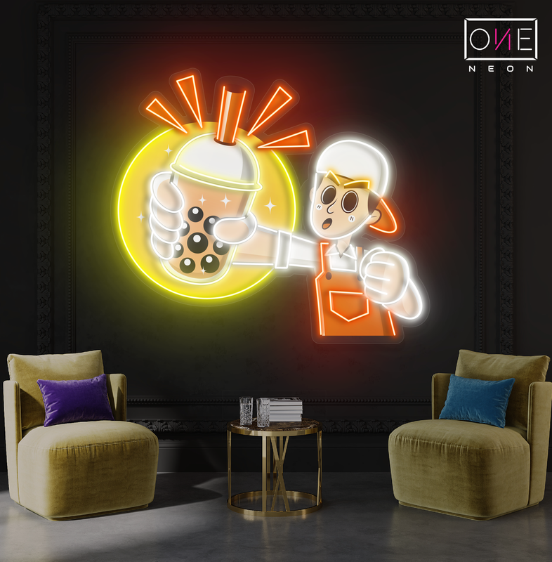 Enseigne néon LED Boba Sip & Shine