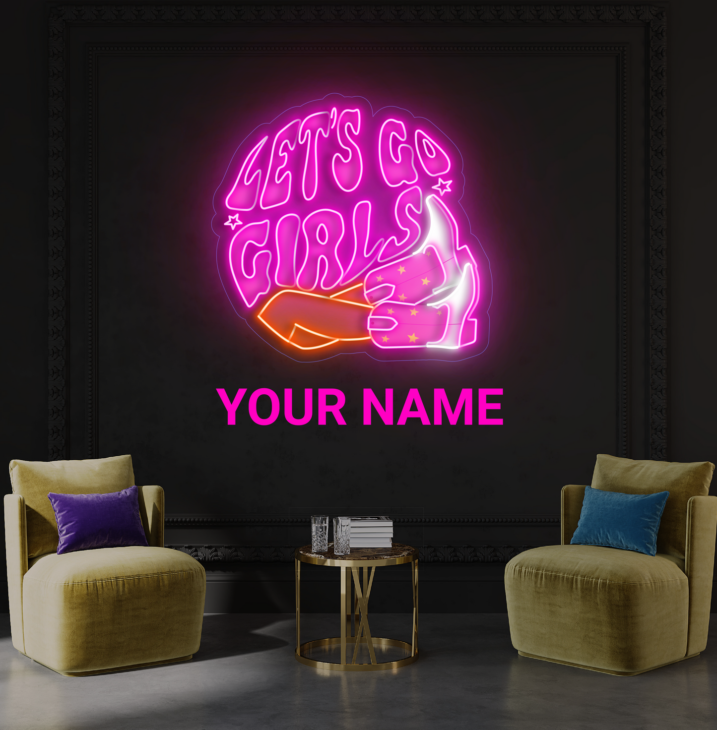 Enseigne néon LED "Let's Go Girls"