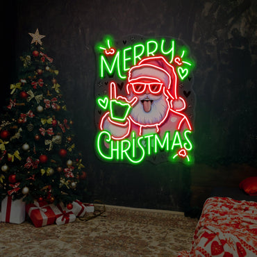 Enseigne néon LED "Christmas Rockin Santa"