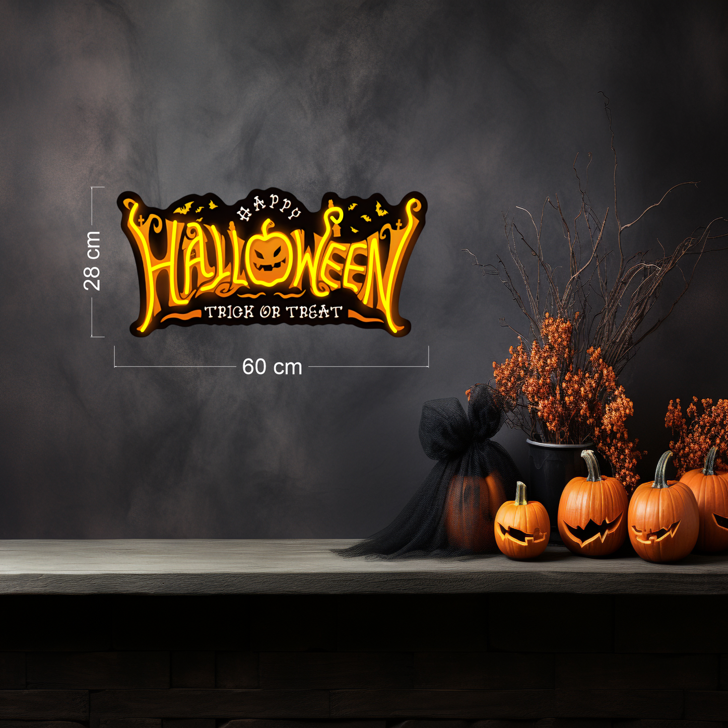 Enseigne néon LED Joyeux Halloween