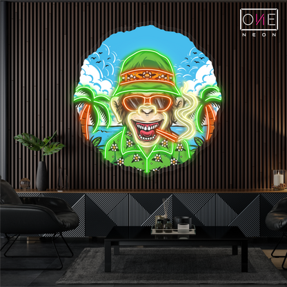 Enseigne néon LED Motif singe tropical