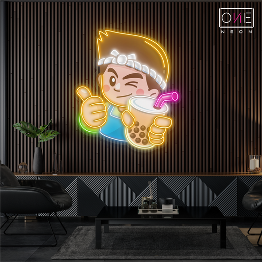 Enseigne néon LED "Bubble Tea Buddy"
