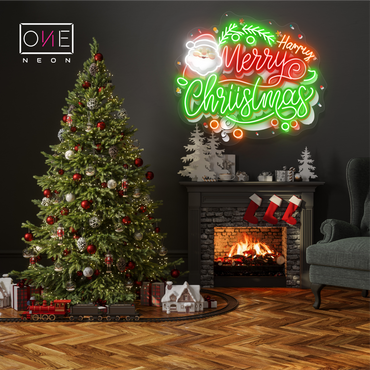 Enseigne néon LED "Joyeux Noël du Père Noël"