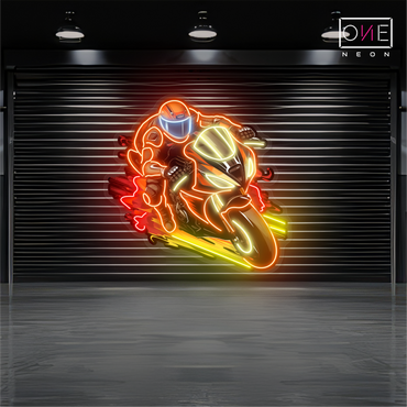 Enseigne Néon LED Artwork Flaming Rider