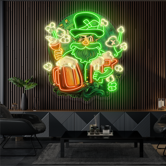Enseigne Néon LED "Breuvage du Lutin Chanceux"