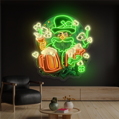 Enseigne Néon LED "Breuvage du Lutin Chanceux"