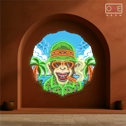 Enseigne néon LED Motif singe tropical