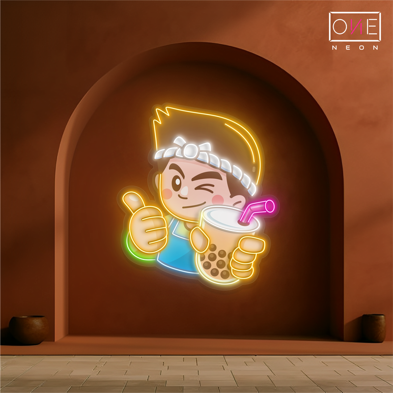 Enseigne néon LED "Bubble Tea Buddy"