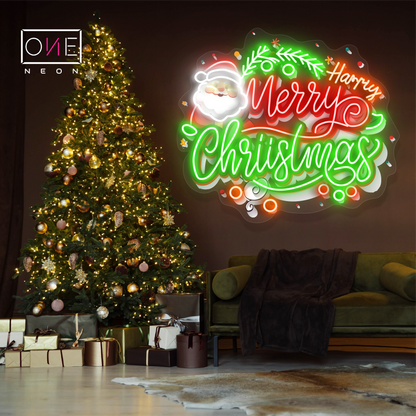 Enseigne néon LED "Joyeux Noël du Père Noël"