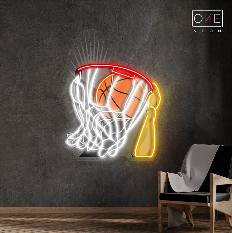 Gloire au Dunk - Enseigne Néon LED Artwork Basketball