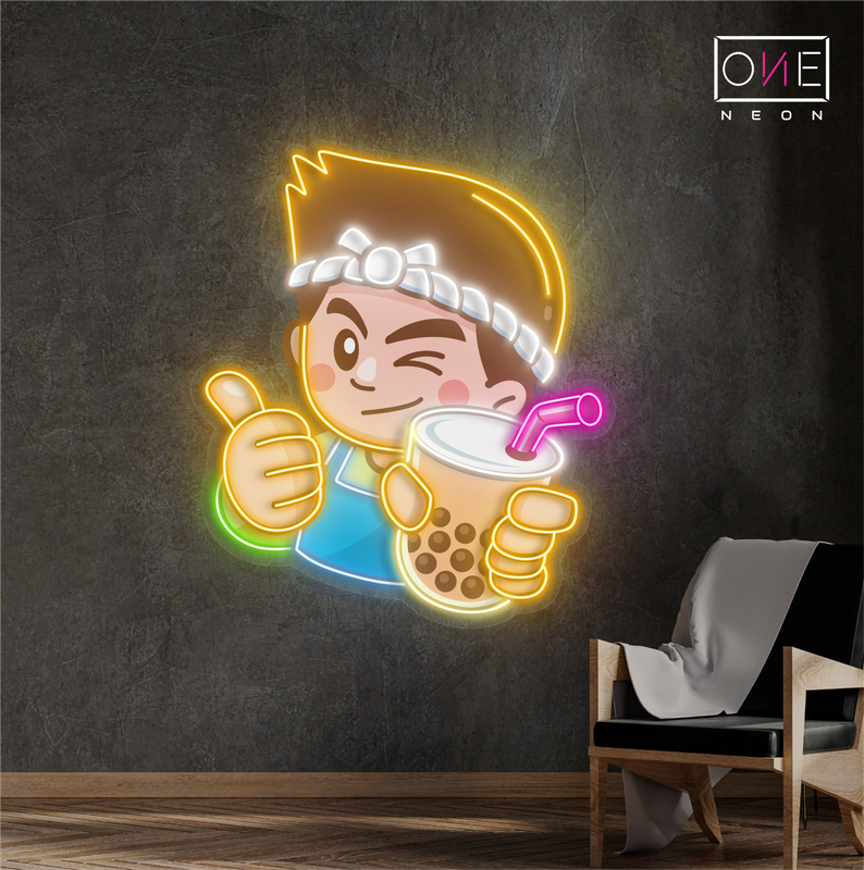 Enseigne néon LED "Bubble Tea Buddy"
