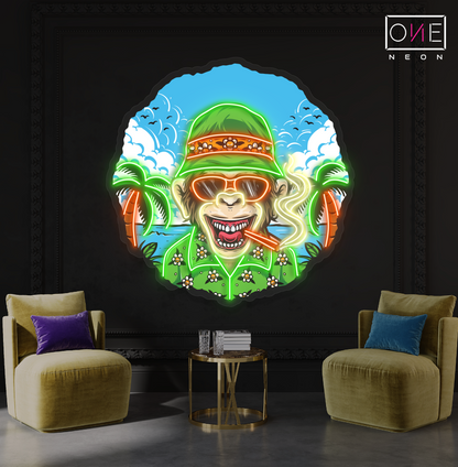 Enseigne néon LED Motif singe tropical