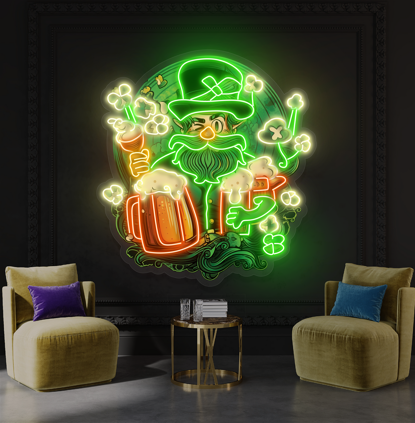 Enseigne Néon LED "Breuvage du Lutin Chanceux"