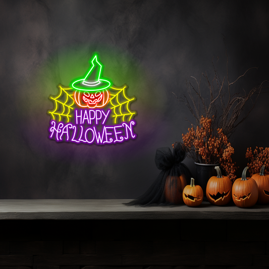Enseigne néon LED Joyeux Halloween