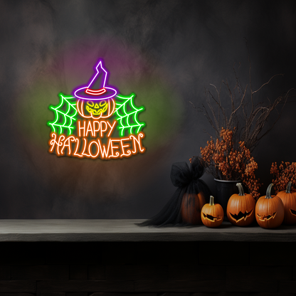 Enseigne néon LED Joyeux Halloween