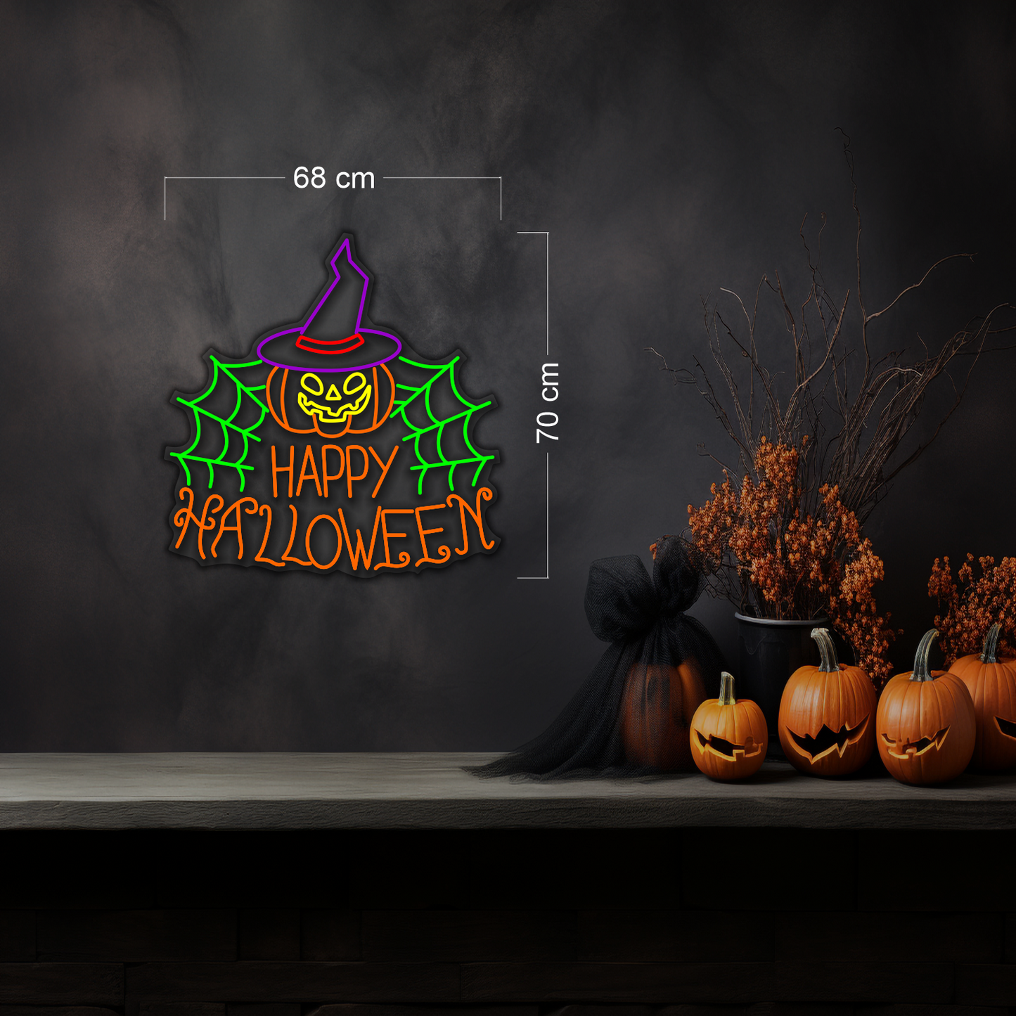 Enseigne néon LED Joyeux Halloween