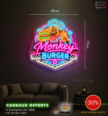 MONKEY BURGERS | Enseigne LED Néon