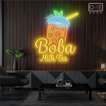 Enseigne néon LED Boba Milk Tea