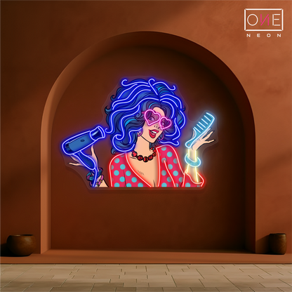 Enseigne Néon LED "Retro Glam Hair Artwork"