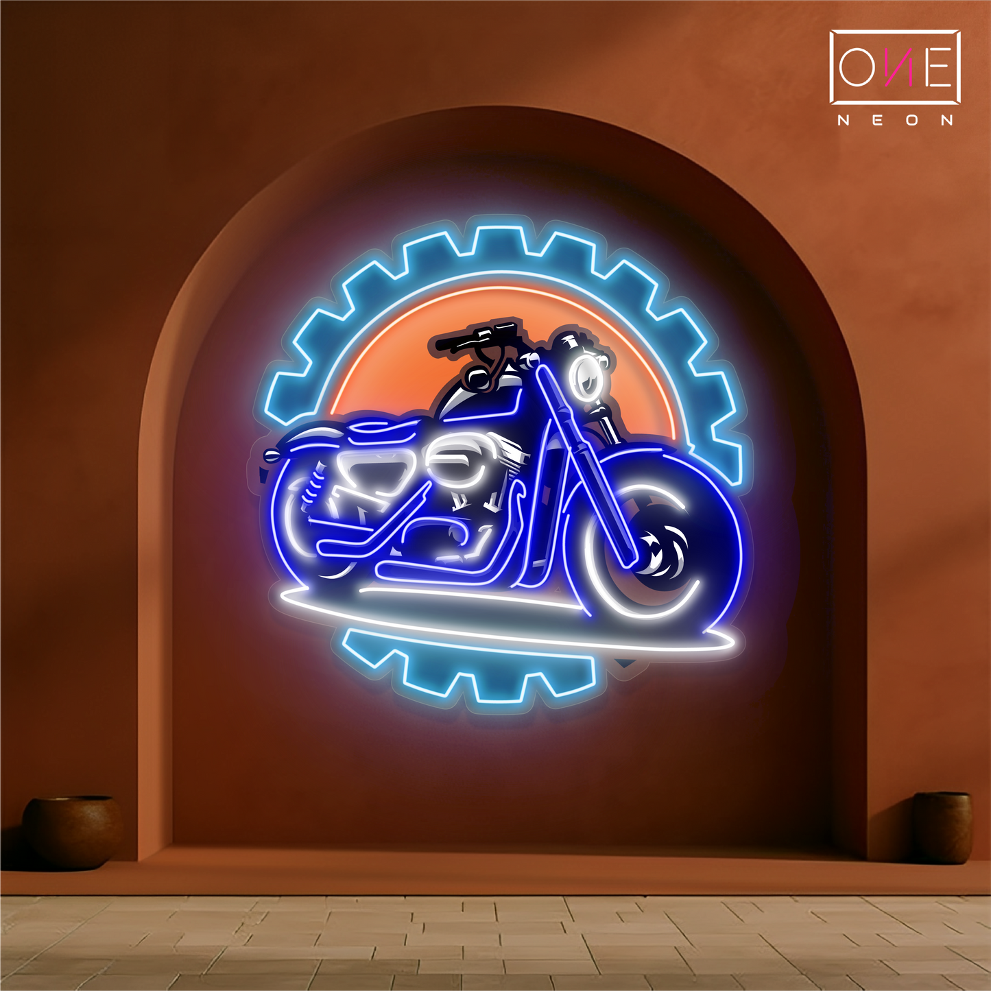 Enseigne néon LED murale « Gearhead Ride »