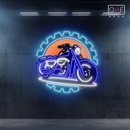 Enseigne néon LED murale « Gearhead Ride »