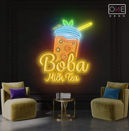 Enseigne néon LED Boba Milk Tea