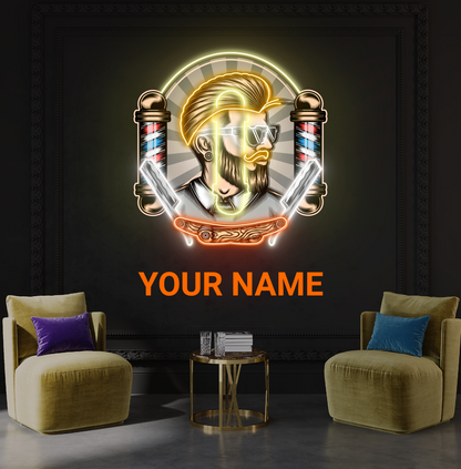 L'enseigne néon LED The Modern Barber Artwork