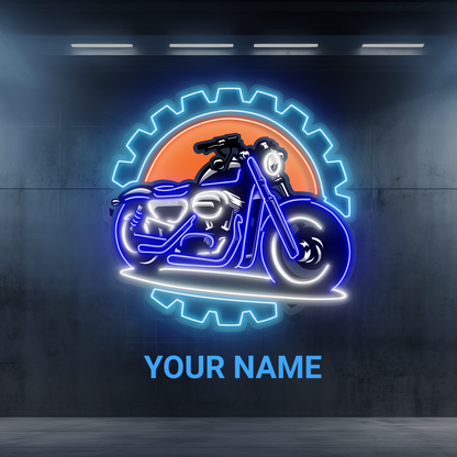 Enseigne néon LED murale « Gearhead Ride »