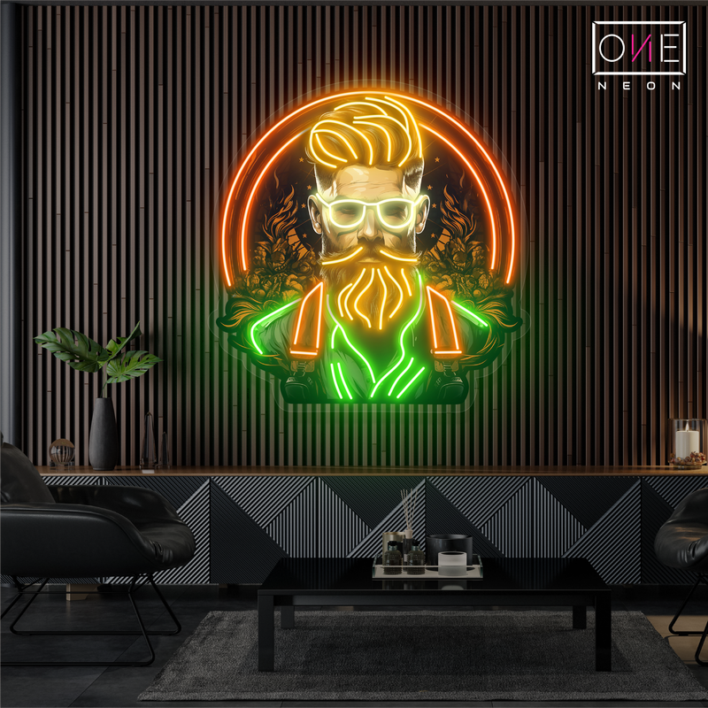 Enseigne néon LED "Gentleman Barbu"