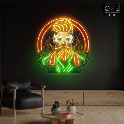 Enseigne néon LED "Gentleman Barbu"