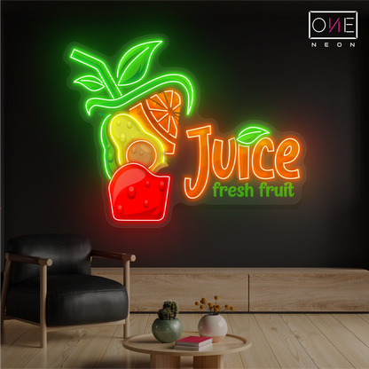 Enseigne néon LED Jus de fruits frais