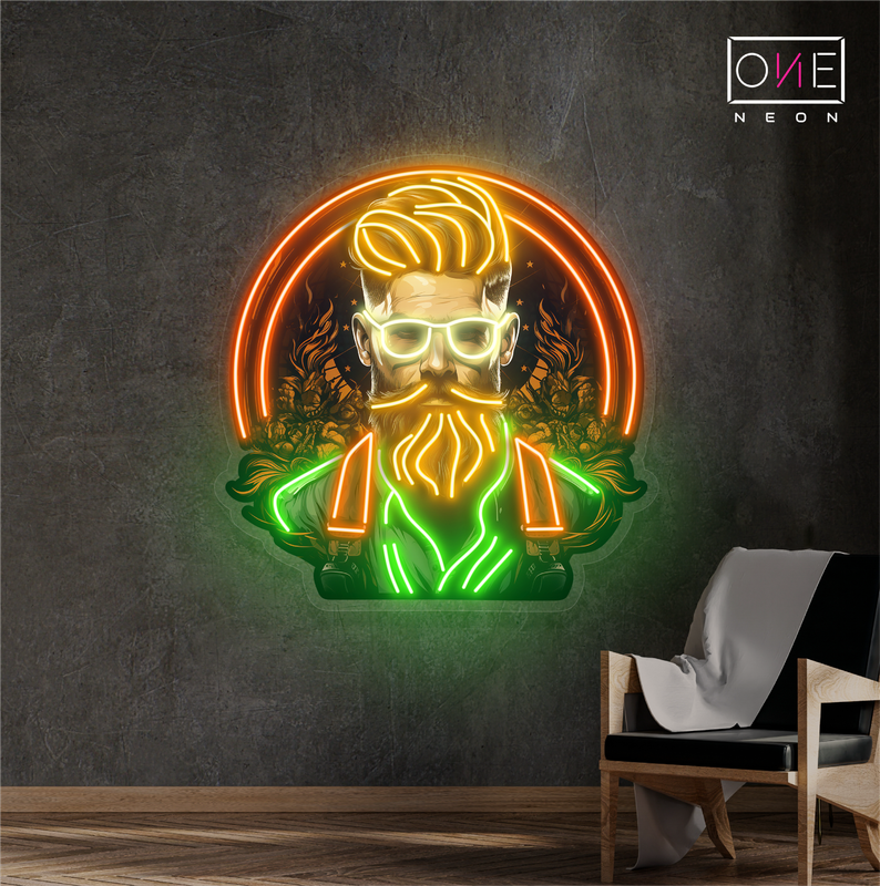 Enseigne néon LED "Gentleman Barbu"