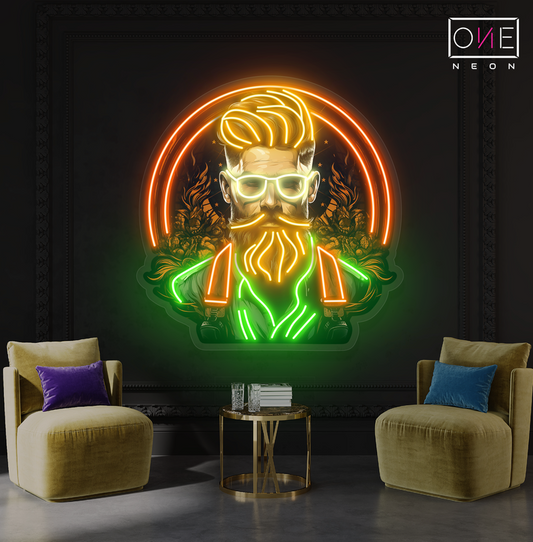 Enseigne néon LED "Gentleman Barbu"